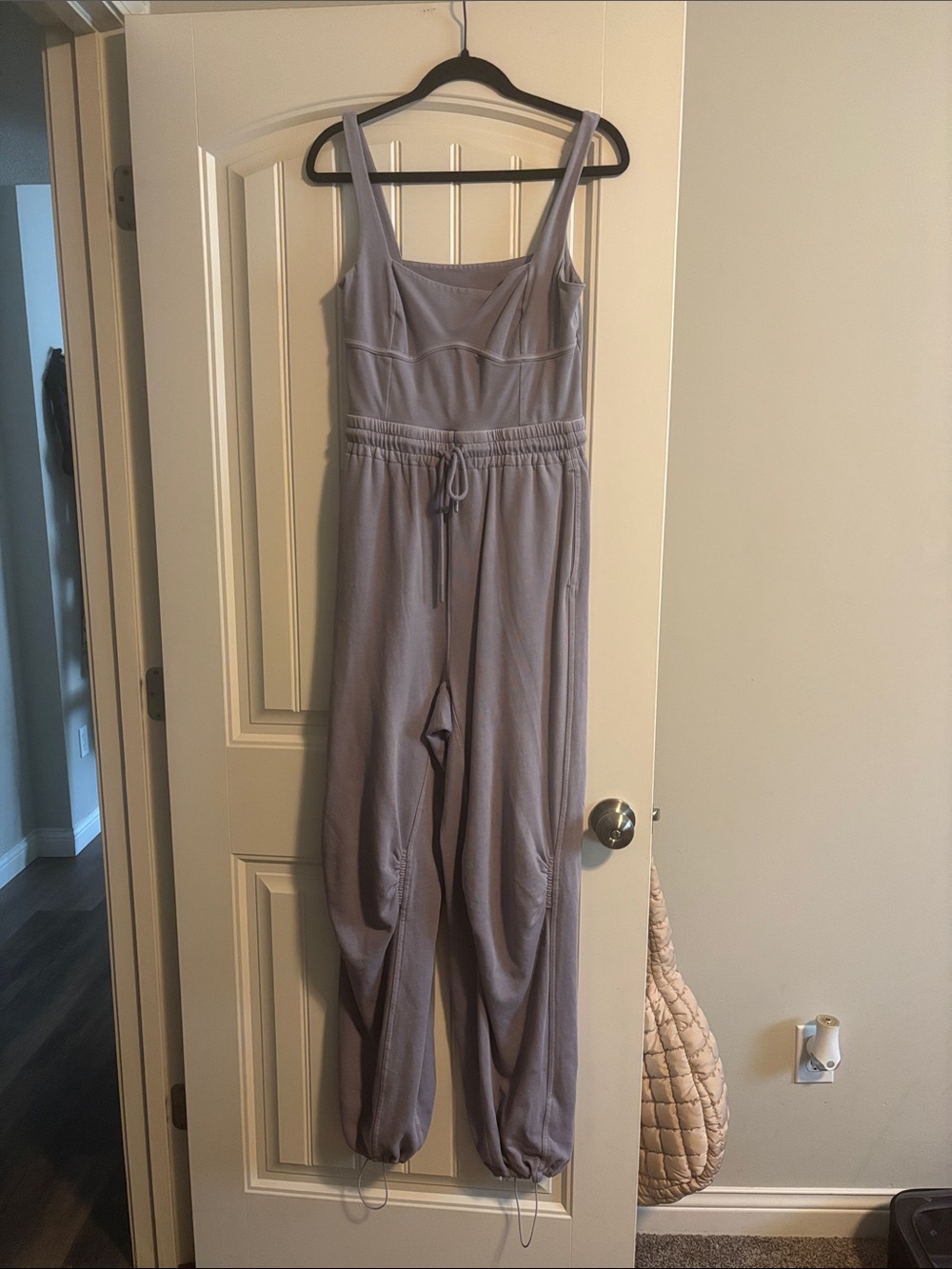 FP Movement by Free People Lavender Scoop-Neck Jumpsuit with Drawstring Waist